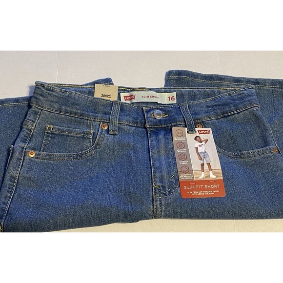 Lot 2 NWT YOUTH KIDS BOYS LEVI'S SLIM SHORTS DRY STRETCH PERFORMANCE SZ 16 (28) - Picture 3 of 16